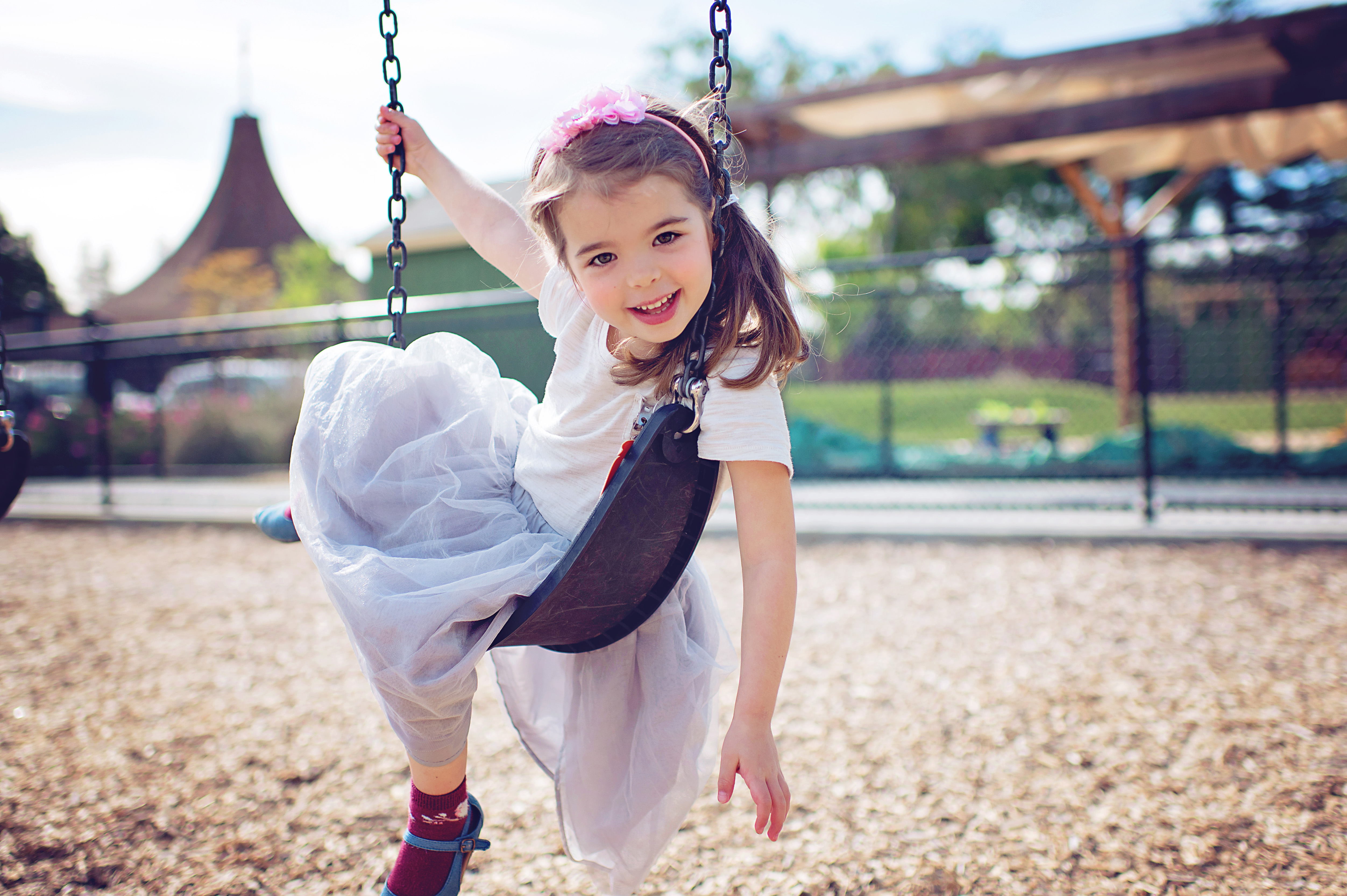 child on swing